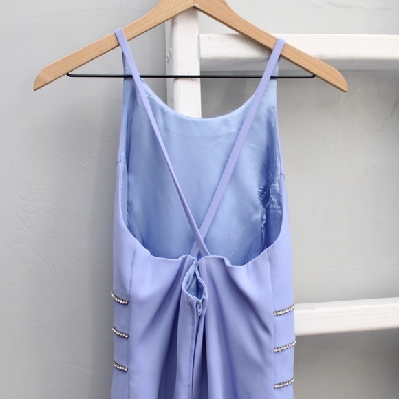 Dave & Johnny Y2K Periwinkle Purple Rhinestone Diamond Cocktail Dress​ Small - Picture 5 of 8